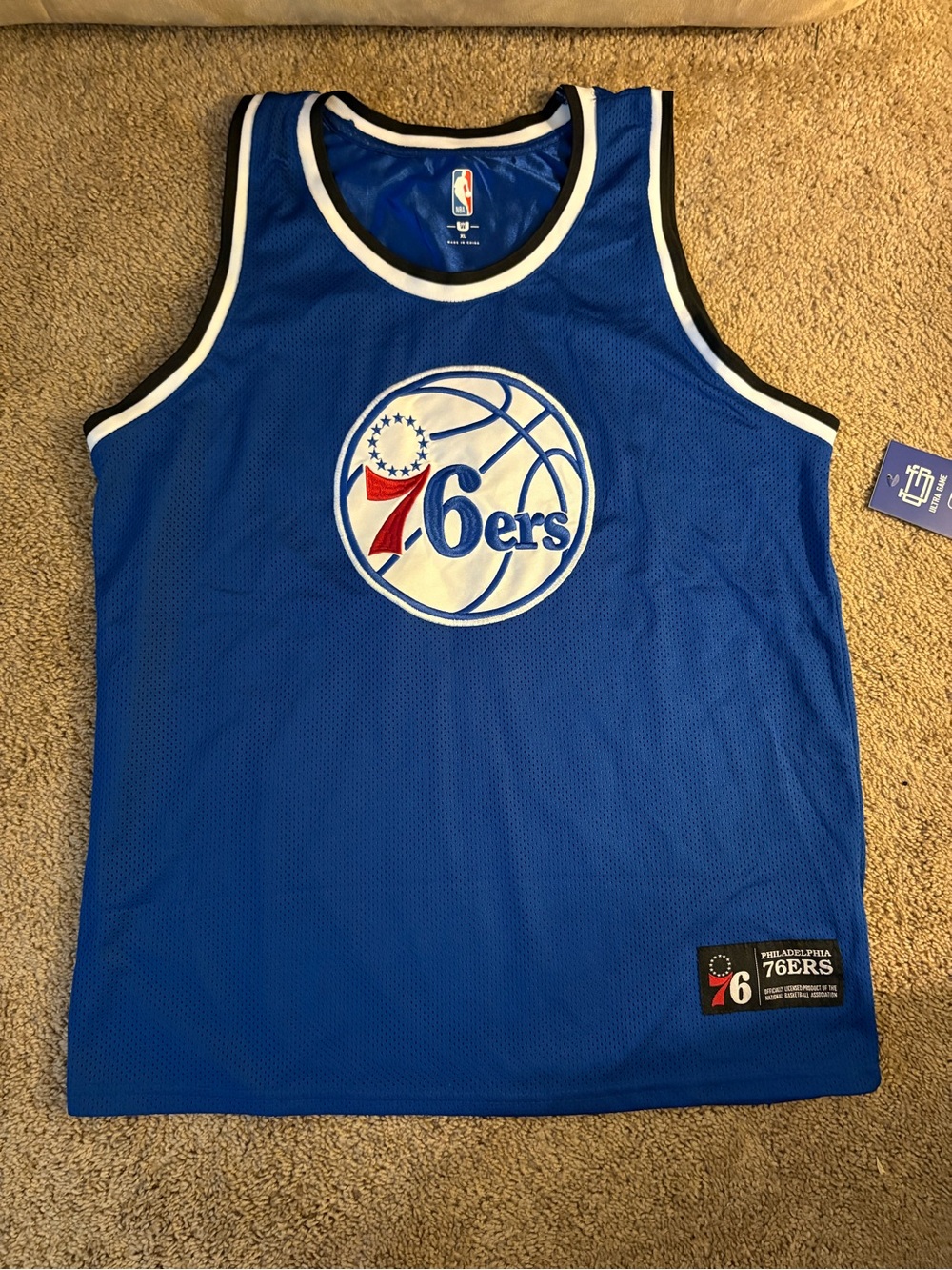 NBA Philadelphia 76ers Blue White Red Mesh Jersey